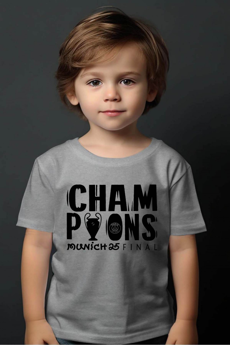 Camisetas Niño y bébé  Grey Impression A La Demande I.A.L.D PARIS MUNICH WINNER - TSHIRT GARÇON #c Efashion Paris