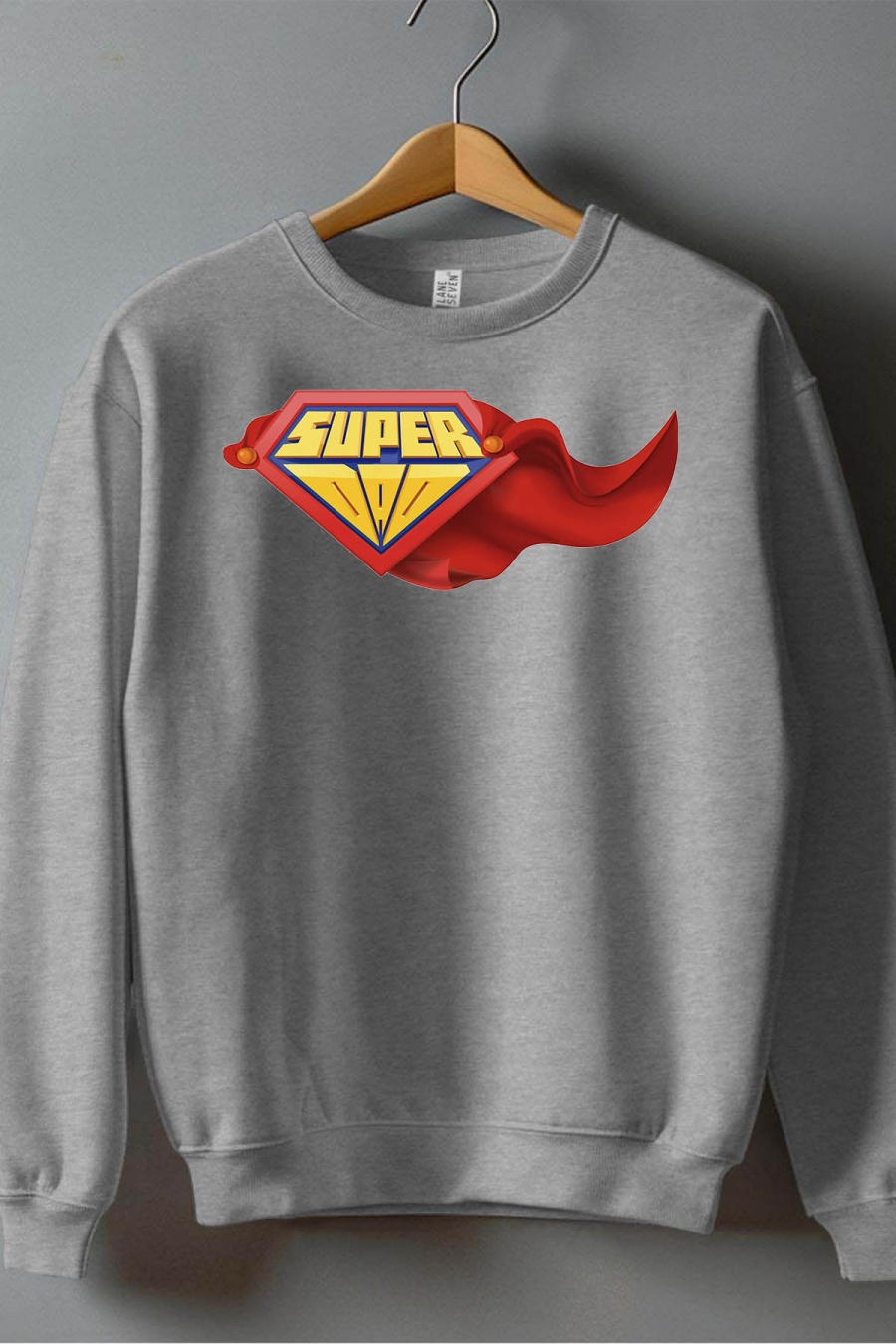 Pulls Homme Gris Impression A La Demande I.A.L.D SUPER DAD  - SWEAT COL ROND HOMME #c Efashion Paris