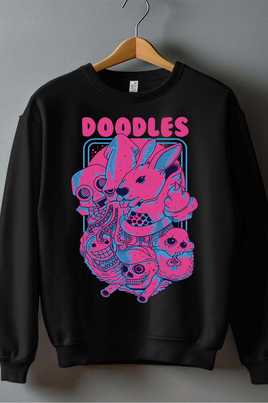 Maglioni Uomo Black Impression A La Demande I.A.L.D DOODLES MULTI - SWEAT COL ROND HOMME #c Efashion Paris