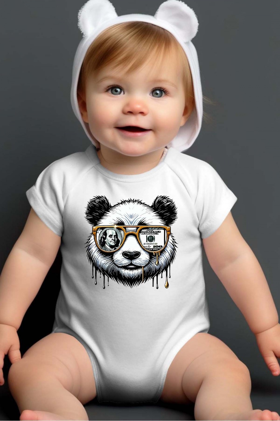 Ensembles & Bodies Enfant & Bébé  Blanc Impression A La Demande I.A.L.D GRIZZLY VISION - BODY BÉBÉ #c Efashion Paris