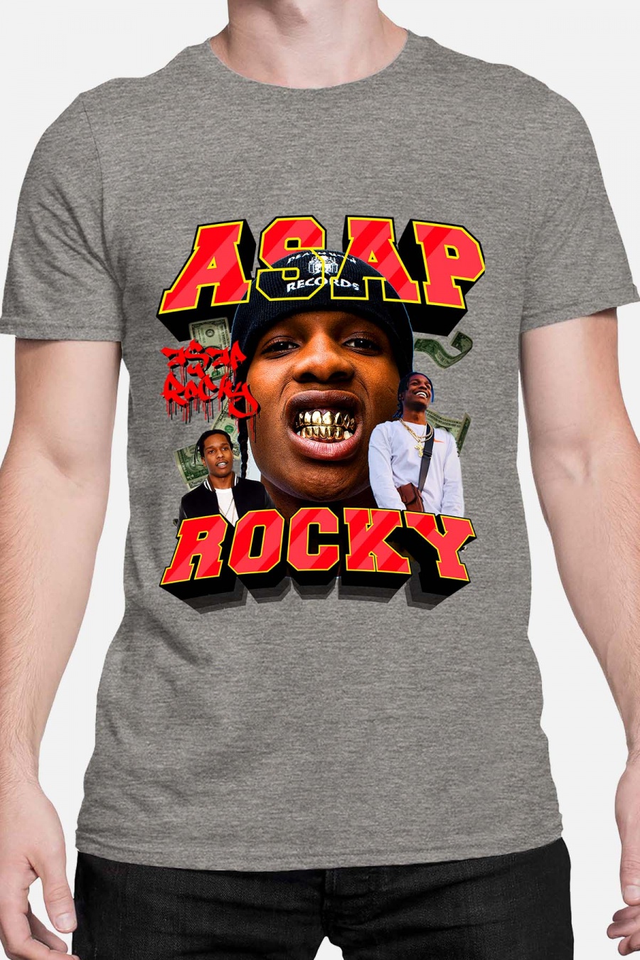 T-shirts Men Grey Impression A La Demande I.A.L.D ASAP GRILLZ - TSHIRT HOMME #c Efashion Paris
