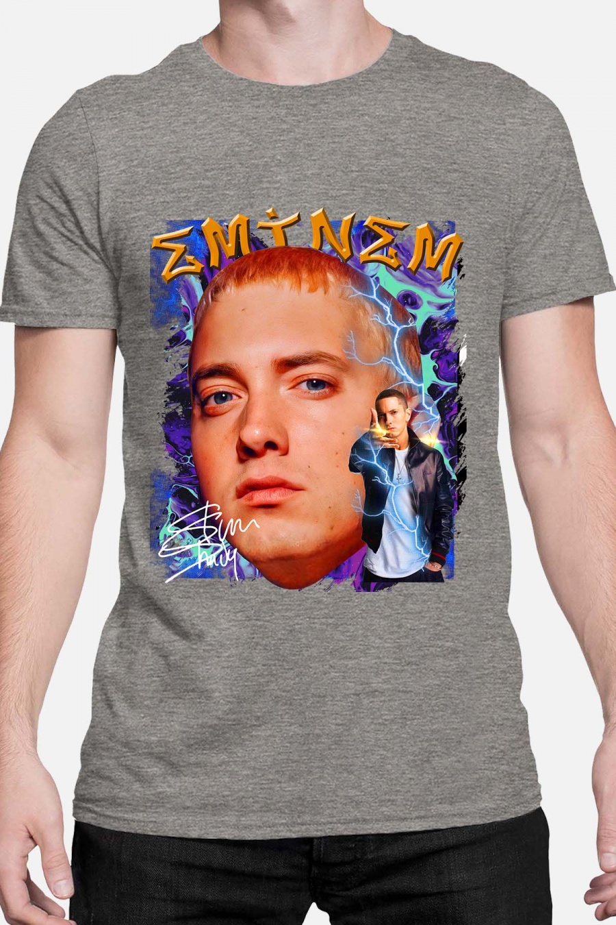 T-shirts Men Grey Impression A La Demande I.A.L.D EMINEM ICONE - TSHIRT HOMME #c Efashion Paris
