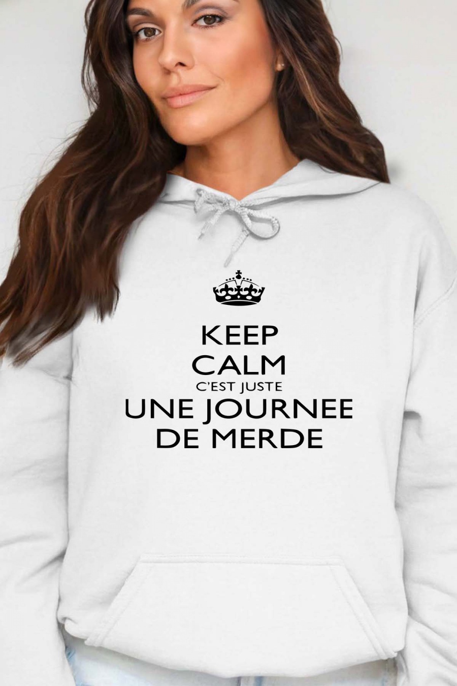 Sweats Women Black Impression A La Demande I.A.L.D KEEP CALM JOURNEE - SWEAT CAPUCHE FEMME #c Efashion Paris
