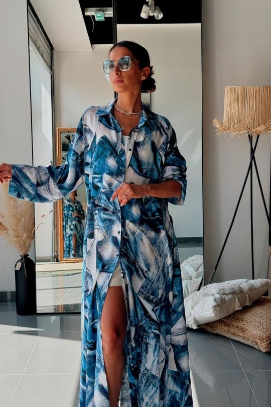 Robes longues Femme Bleu FENOMEN TN-001-JEANS Efashion Paris