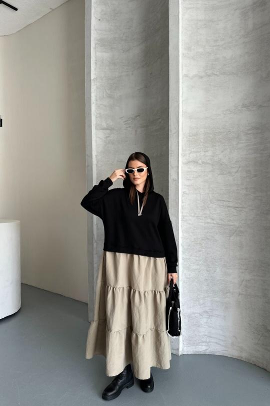 Abiti maxi Donna Black FENOMEN AEL005-672 Efashion Paris