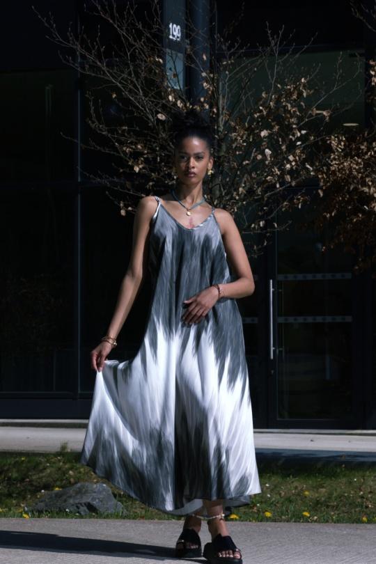 Robes longues Femme Gris FENOMEN AEL044-231-NB Efashion Paris