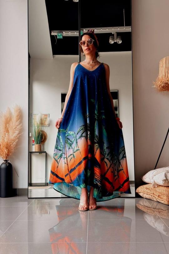 Robes longues Femme Bleu FENOMEN AEL044-233-BLU Efashion Paris