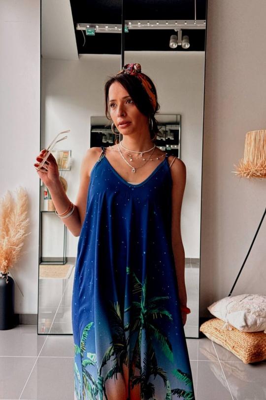 Robes longues Femme Bleu FENOMEN AEL044-233-BLU Efashion Paris