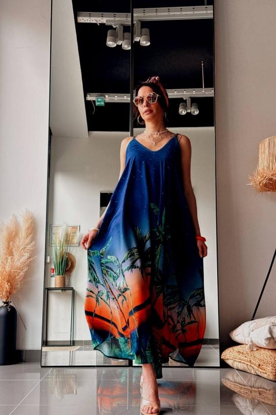 Robes longues Femme Bleu FENOMEN AEL044-233-BLU Efashion Paris