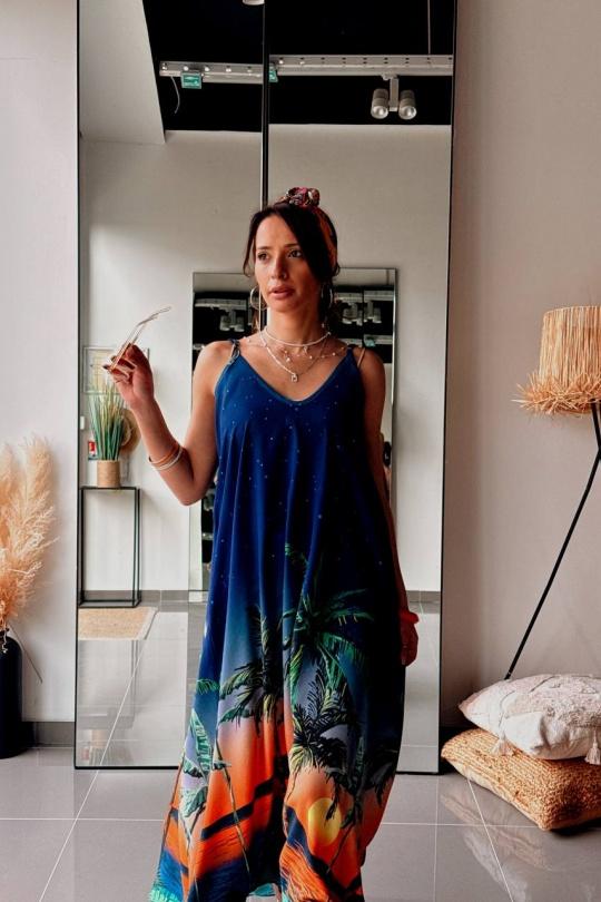 Robes longues Femme Bleu FENOMEN AEL044-233-BLU Efashion Paris