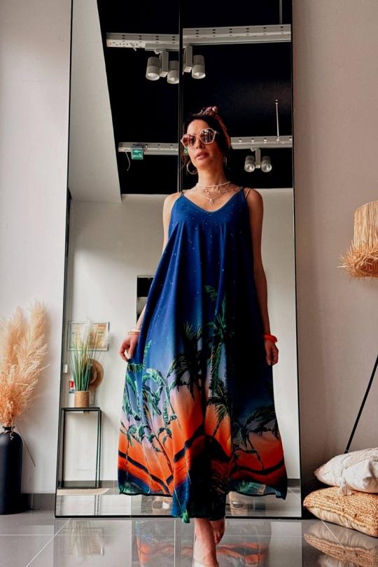 Robes longues Femme Bleu FENOMEN AEL044-233-BLU Efashion Paris