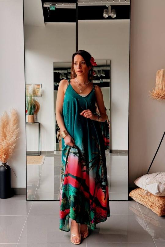 Robes longues Femme Vert FENOMEN AEL044-233-Vert Efashion Paris