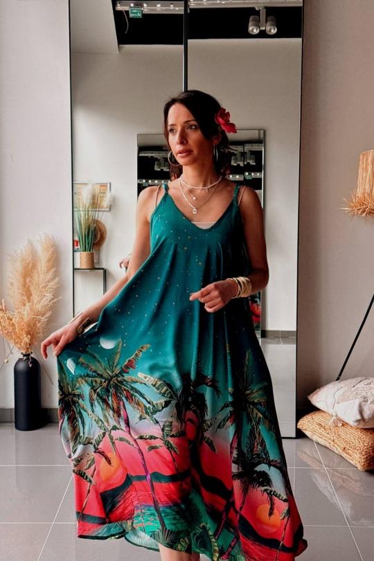 Robes longues Femme Vert FENOMEN AEL044-233-Vert Efashion Paris