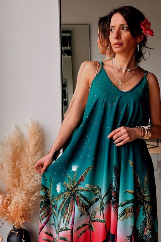 Robes longues Femme Vert FENOMEN AEL044-233-Vert Efashion Paris