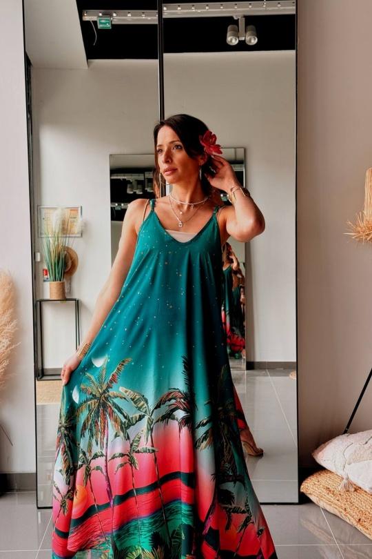 Robes longues Femme Vert FENOMEN AEL044-233-Vert Efashion Paris