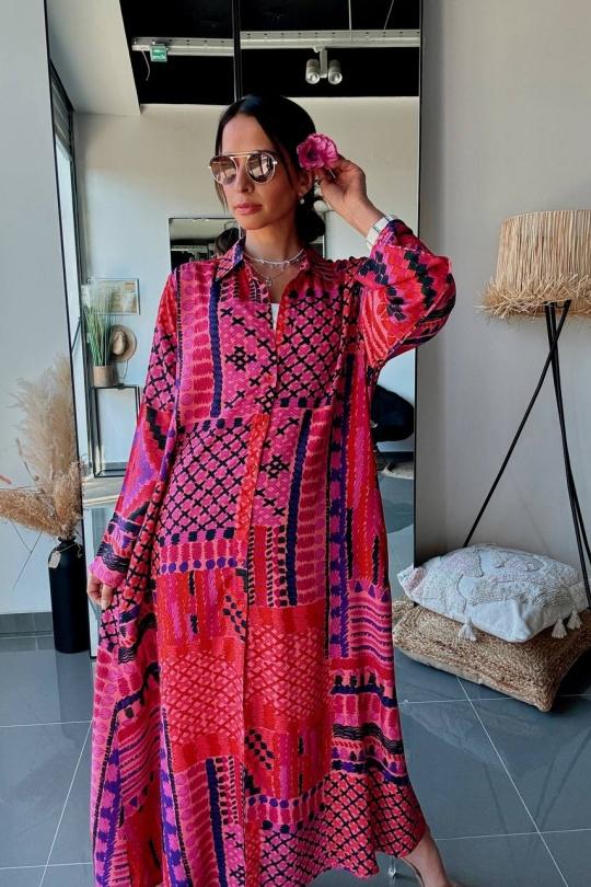 Robes longues Femme Violet FENOMEN ATN001-000-fushvi Efashion Paris