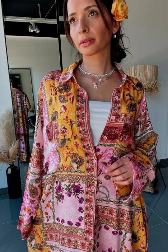 Robes longues Femme Rose FENOMEN ATN001-RSFLRS Efashion Paris