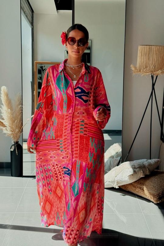 Robes longues Femme Rose FENOMEN ATN001-126-R Efashion Paris