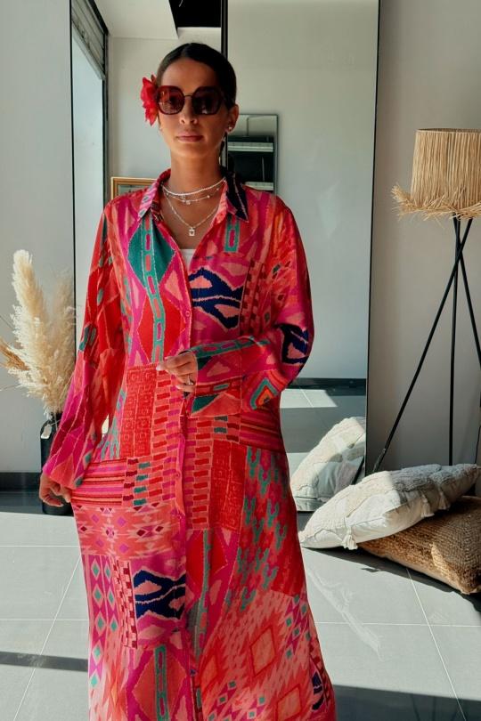 Robes longues Femme Rose FENOMEN ATN001-126-R Efashion Paris