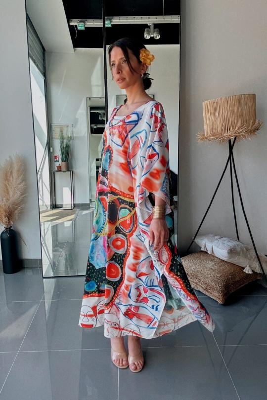 Robes longues Femme Multicolore FENOMEN AEL035-008-BIJ Efashion Paris