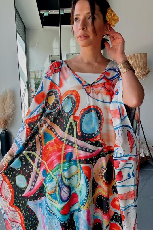 Robes longues Femme Multicolore FENOMEN AEL035-008-BIJ Efashion Paris