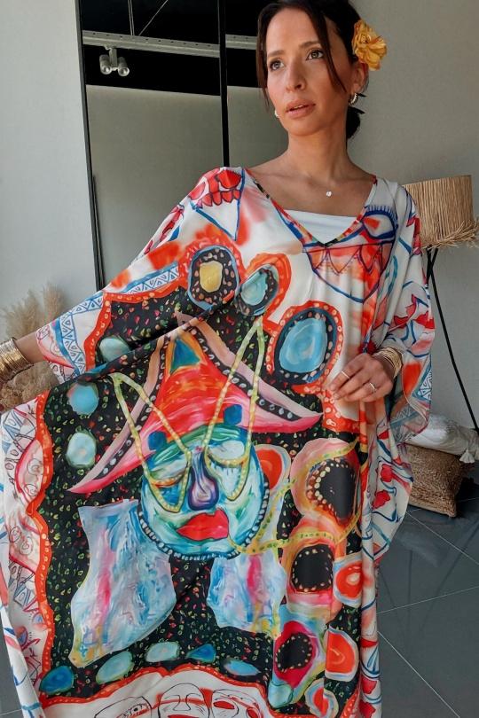 Robes longues Femme Multicolore FENOMEN AEL035-008-BIJ Efashion Paris