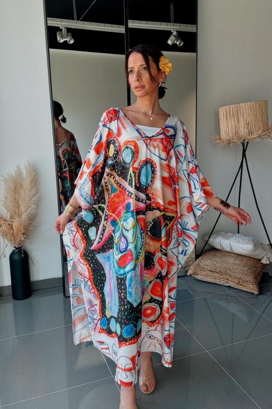 Robes longues Femme Multicolore FENOMEN AEL035-008-BIJ Efashion Paris