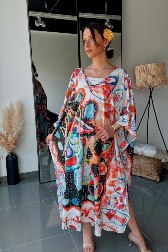 Robes longues Femme Multicolore FENOMEN AEL035-008-BIJ Efashion Paris