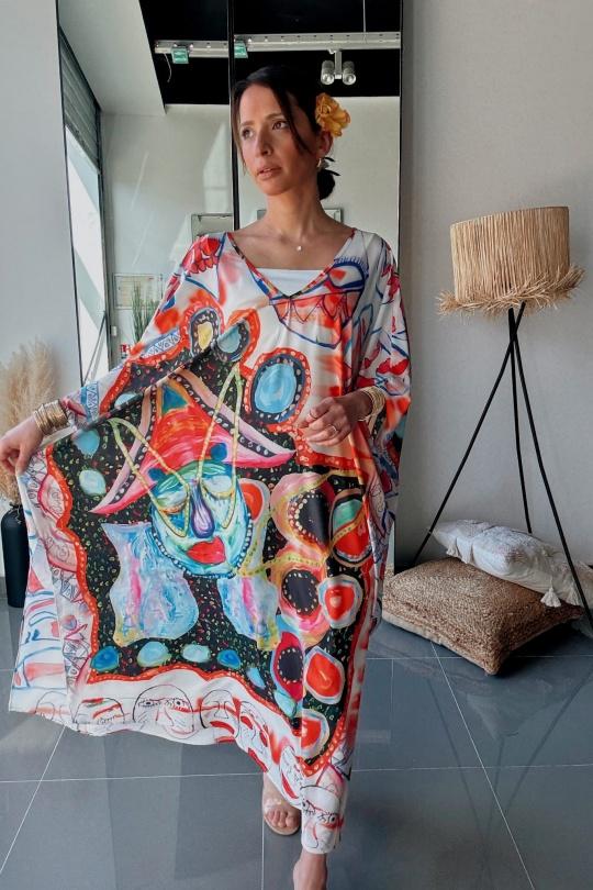 Robes longues Femme Multicolore FENOMEN AEL035-008-BIJ Efashion Paris