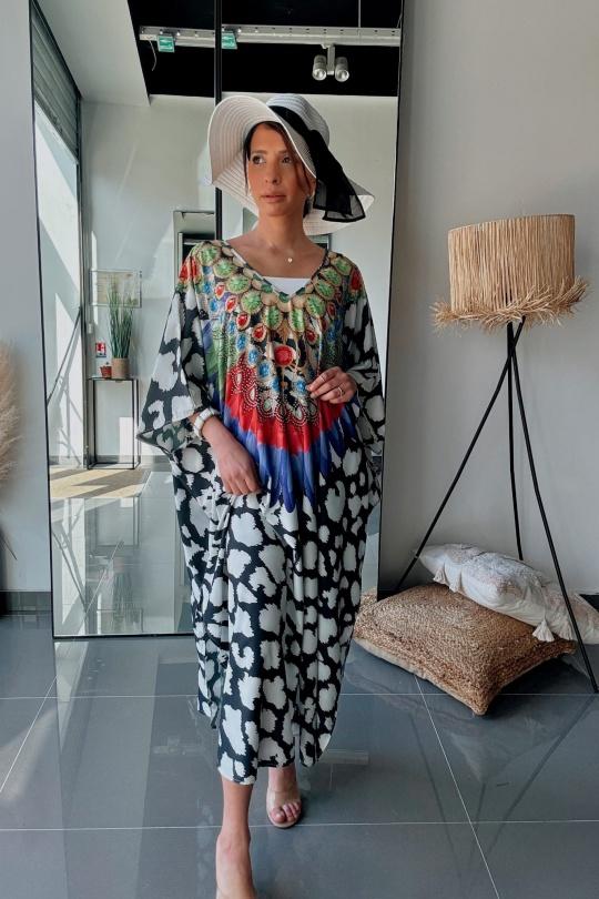 Robes longues Femme Noir FENOMEN AEL035-005-NR Efashion Paris