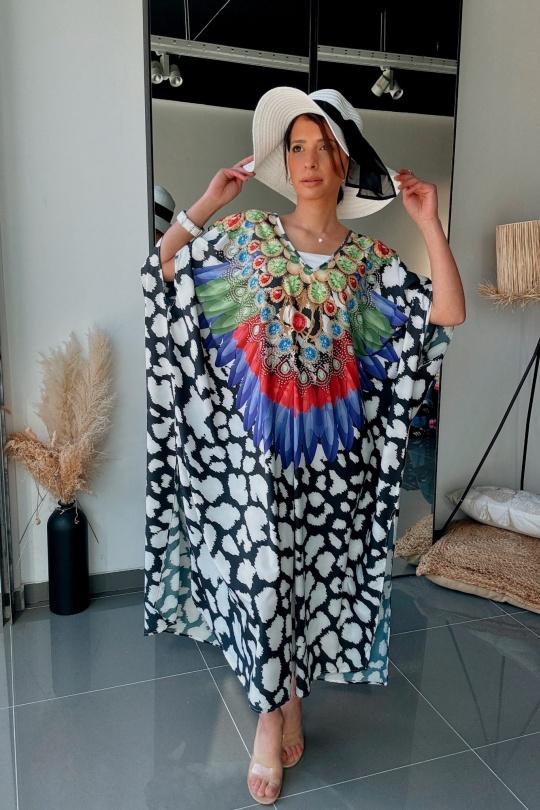 Robes longues Femme Noir FENOMEN AEL035-005-NR Efashion Paris