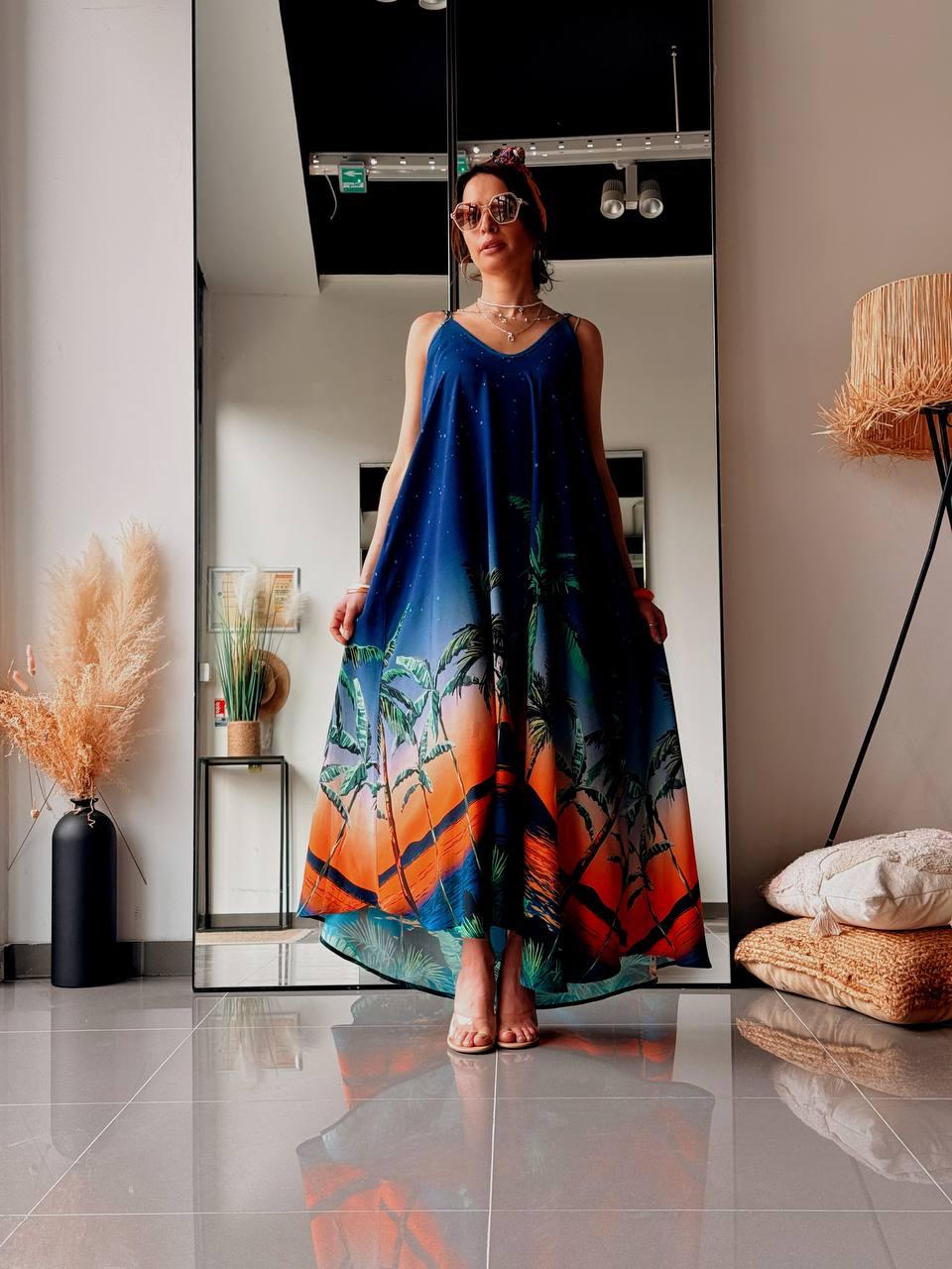 Robes longues Femme Bleu FENOMEN AEL044-233-BLU #c Efashion Paris