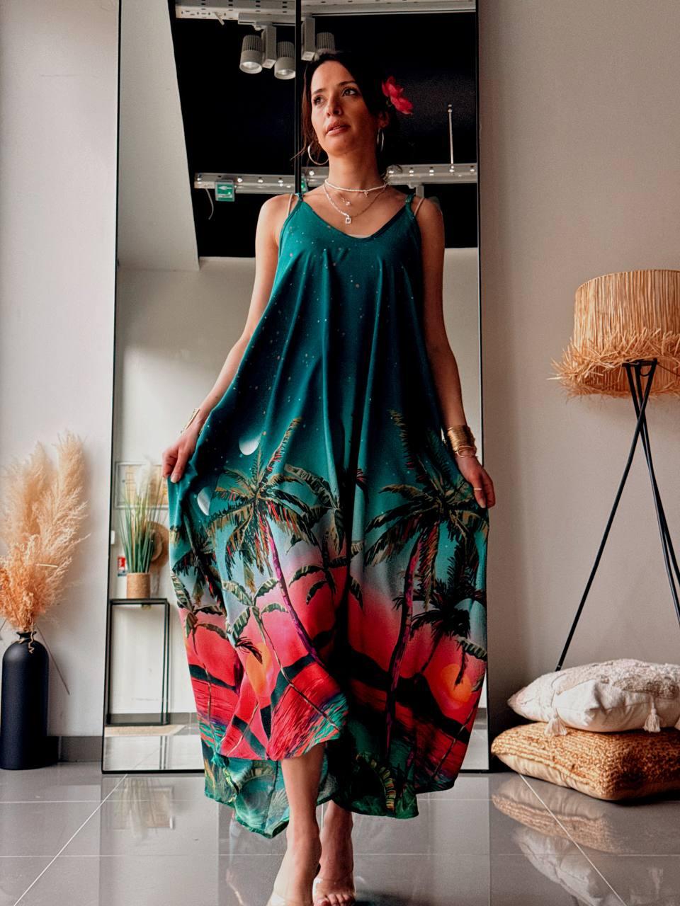 Robes longues Femme Vert FENOMEN AEL044-233-Vert #c Efashion Paris