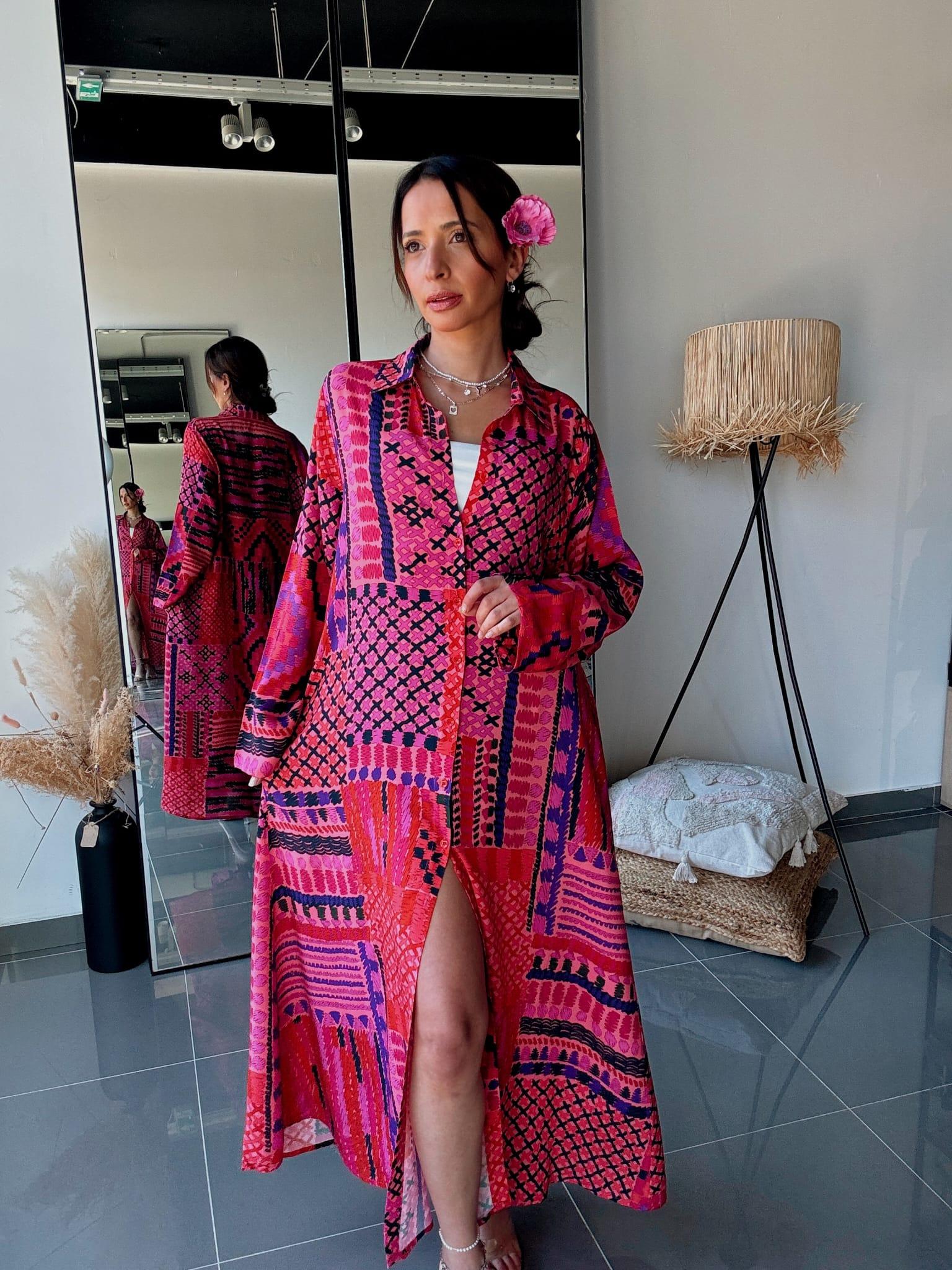 Robes longues Femme Violet FENOMEN ATN001-000-fushvi #c Efashion Paris