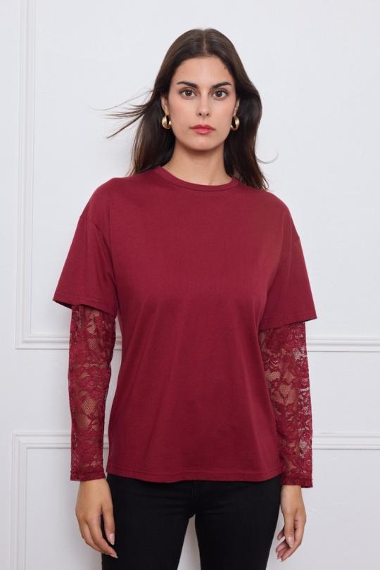 T-shirts Donna Burgundy JEL DESIGN / JOLIO & CO 265 Efashion Paris