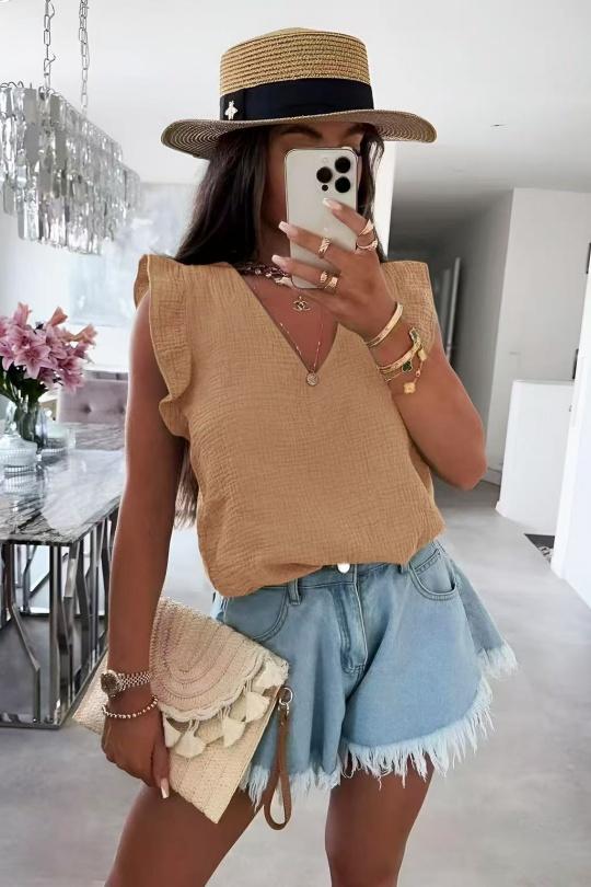 Tops Femme Camel ISSYMA 7766 Efashion Paris