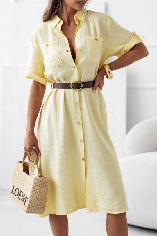 Robes mi-longues Femme Jaune ISSYMA 5002 Efashion Paris