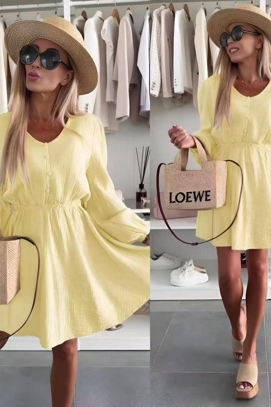 Robes courtes Femme Jaune ISSYMA 5051 Efashion Paris