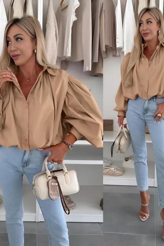Shirts Women Camel ISSYMA 5138 Efashion Paris