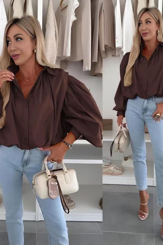 Chemises Femme Marron ISSYMA 5138 Efashion Paris