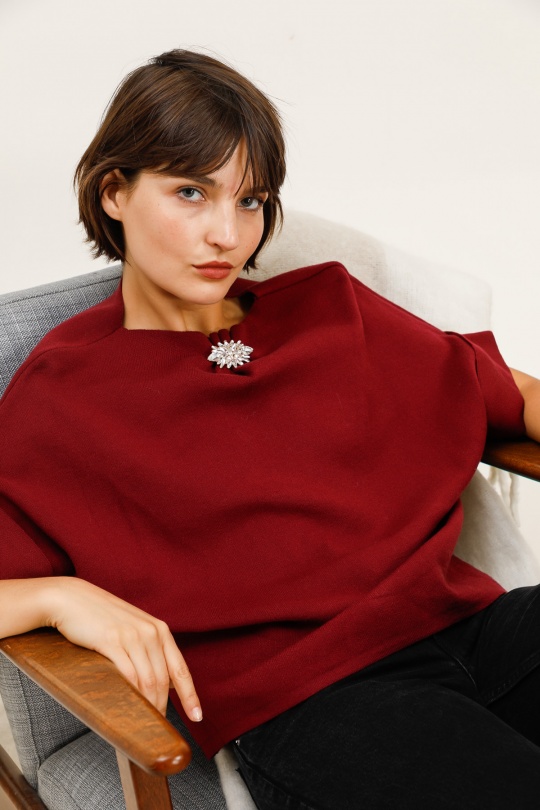 Jumpers Women Bordeaux/Red ISSYMA 2711 Efashion Paris