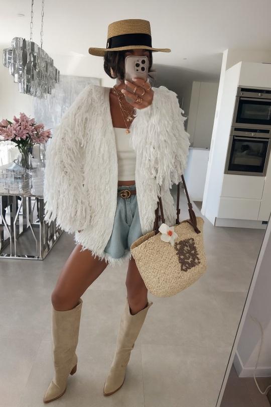 Gilets Femme Blanc ISSYMA 2744 Efashion Paris