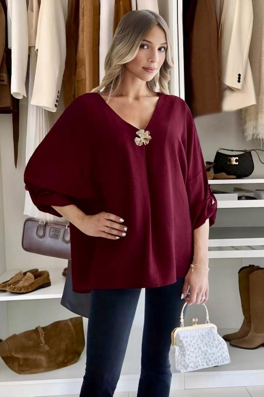 Blouses Femme Bordeau/Rouge ISSYMA 2771 Efashion Paris