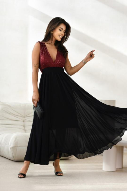 Robes de soirée Femme Bordeau/Rouge ISSYMA 88576 Efashion Paris