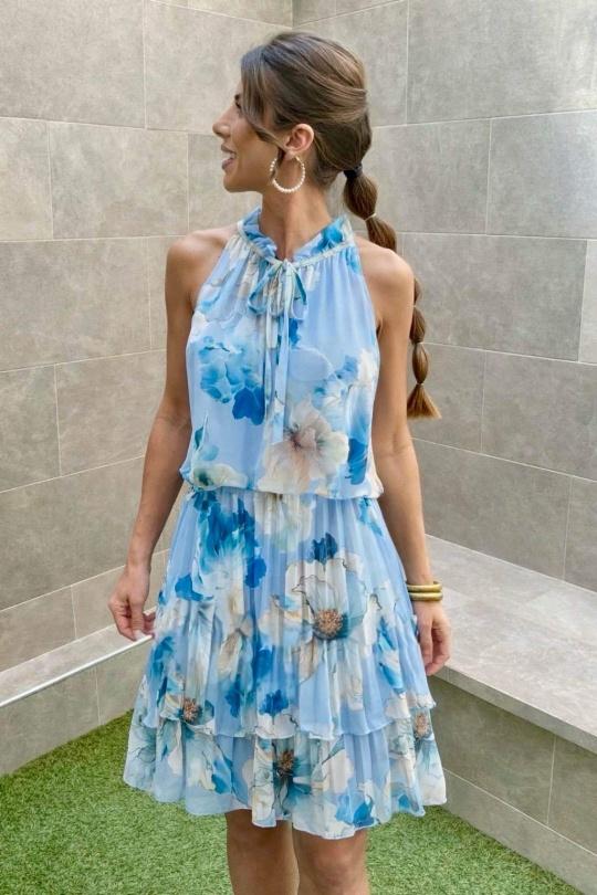 Robes mi-longues Femme Bleu ciel ISSYMA 15097 Efashion Paris