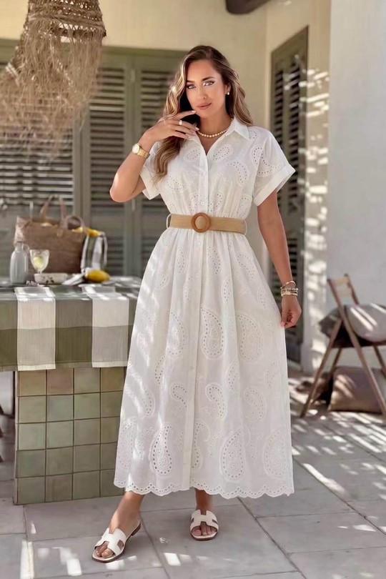 Robes longues Femme Blanc ISSYMA 5546-1 Efashion Paris
