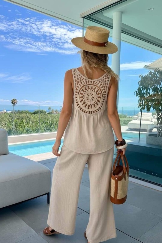 Ensembles Femme Blanc ISSYMA 8663 Efashion Paris