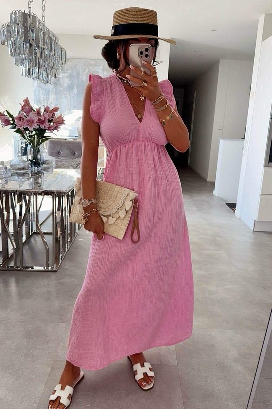 Robes longues Femme Rose ISSYMA 739 Efashion Paris