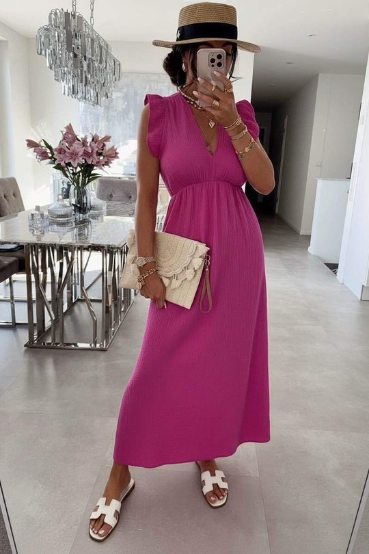 Robes longues Femme Rose ISSYMA 739 Efashion Paris