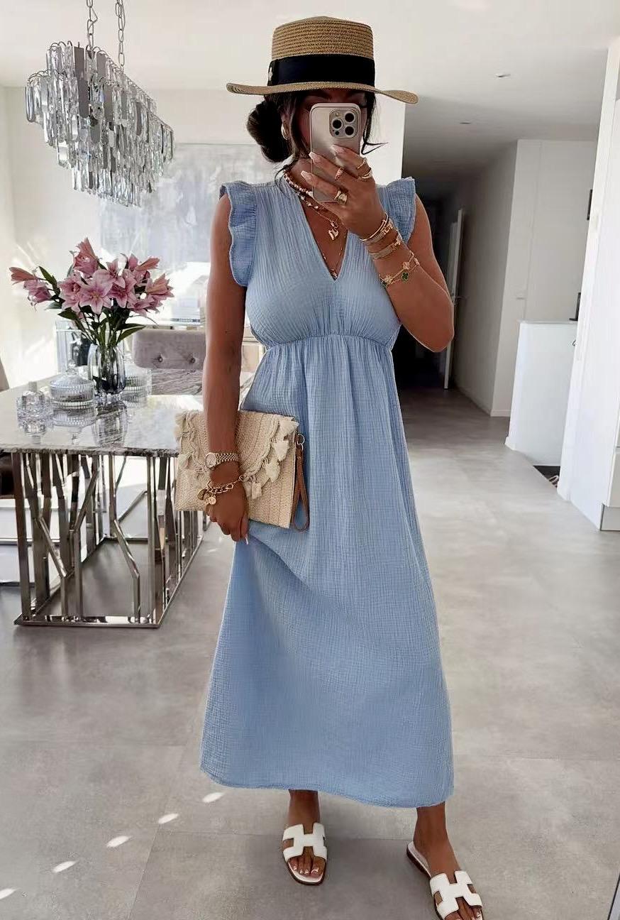 Robes longues Femme Bleu ciel ISSYMA 7788 #c Efashion Paris